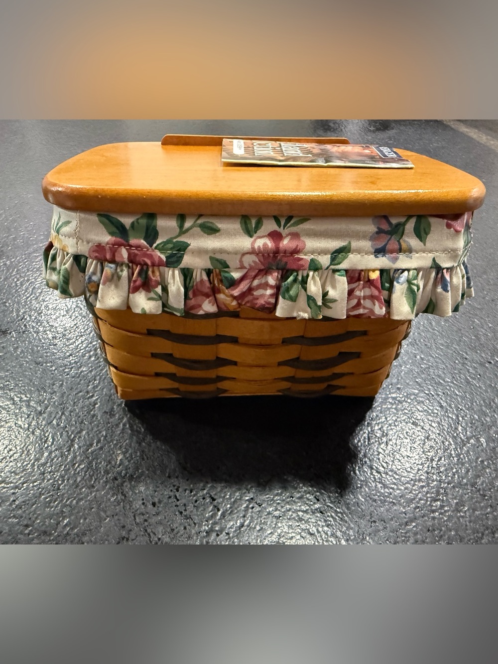 🧺 1998 Longaberger Recipe Basket with Lid & Floral Liner 🌸
